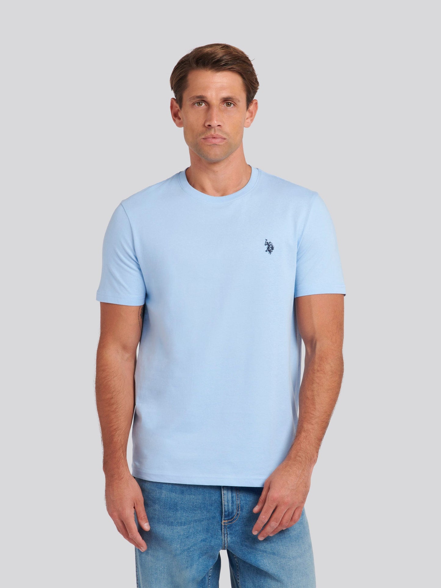 Mens Double Horsemen T-Shirt Chambray Blue