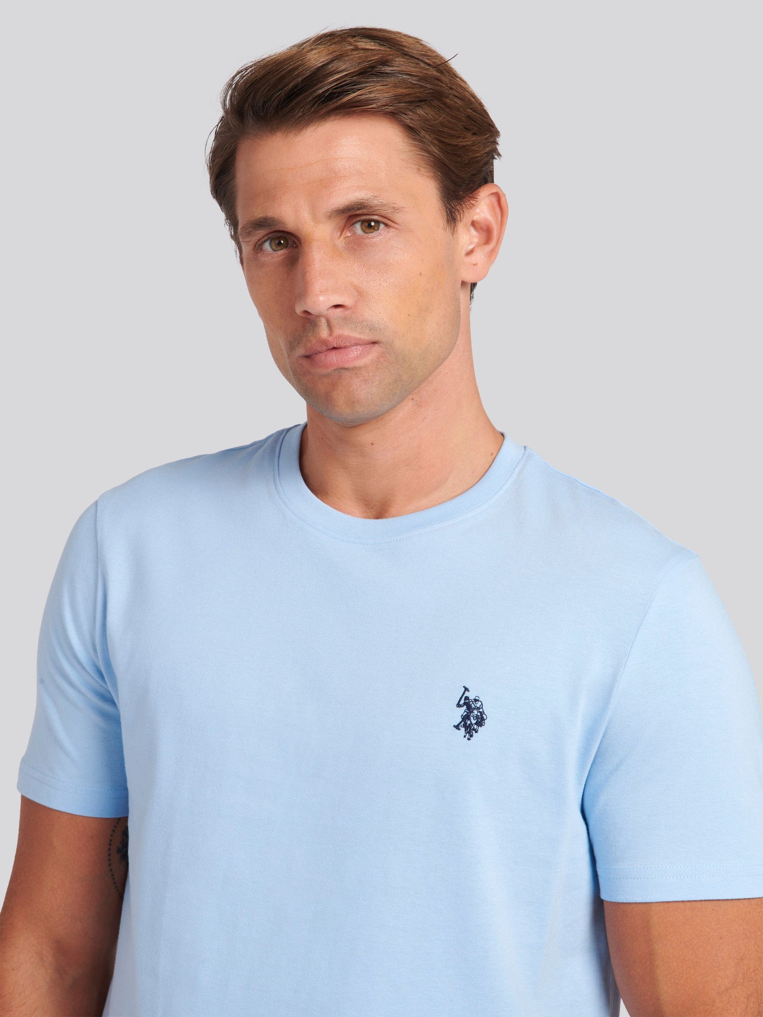 Mens Double Horsemen T-Shirt Chambray Blue