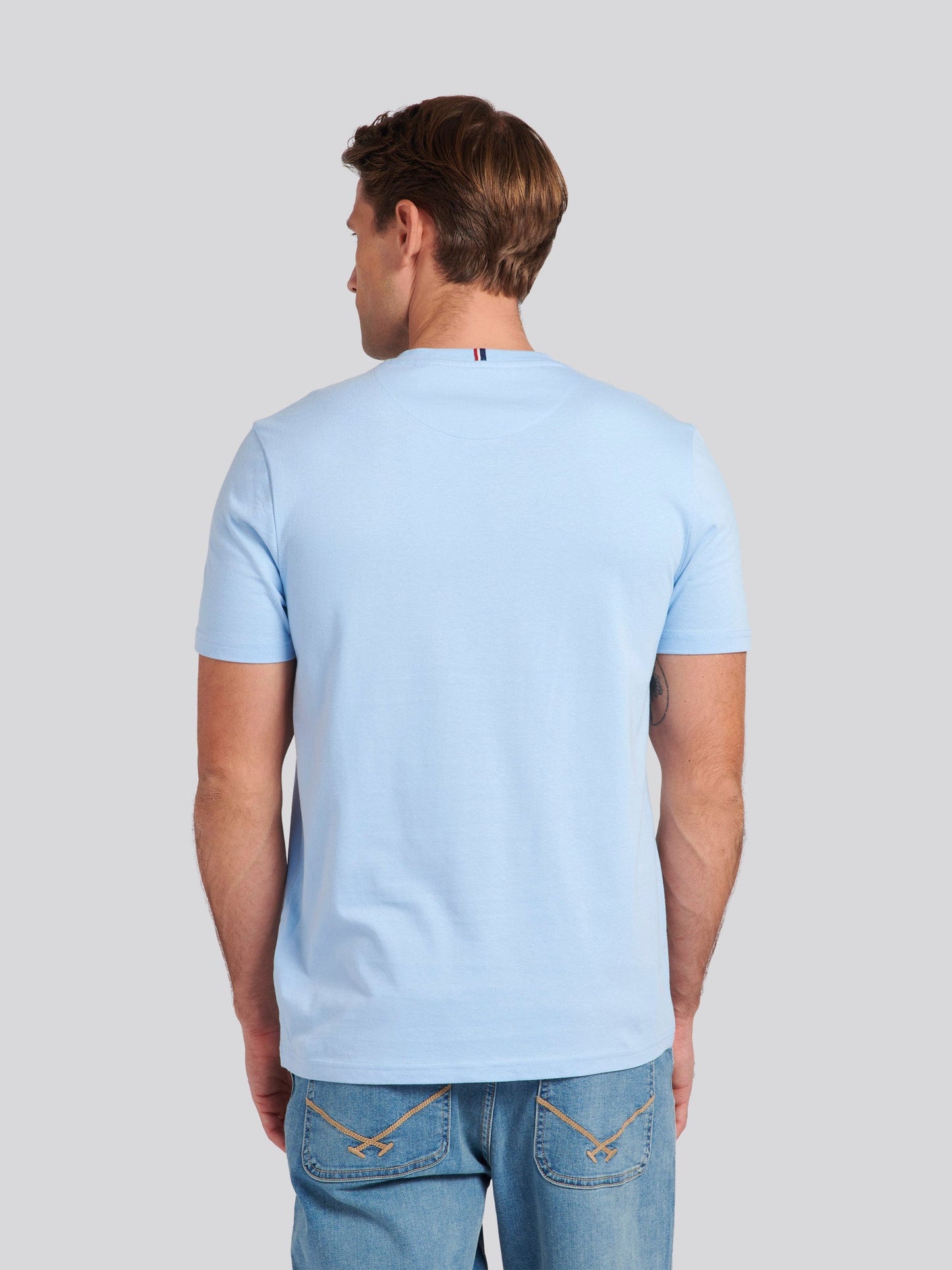 Mens Double Horsemen T-Shirt Chambray Blue