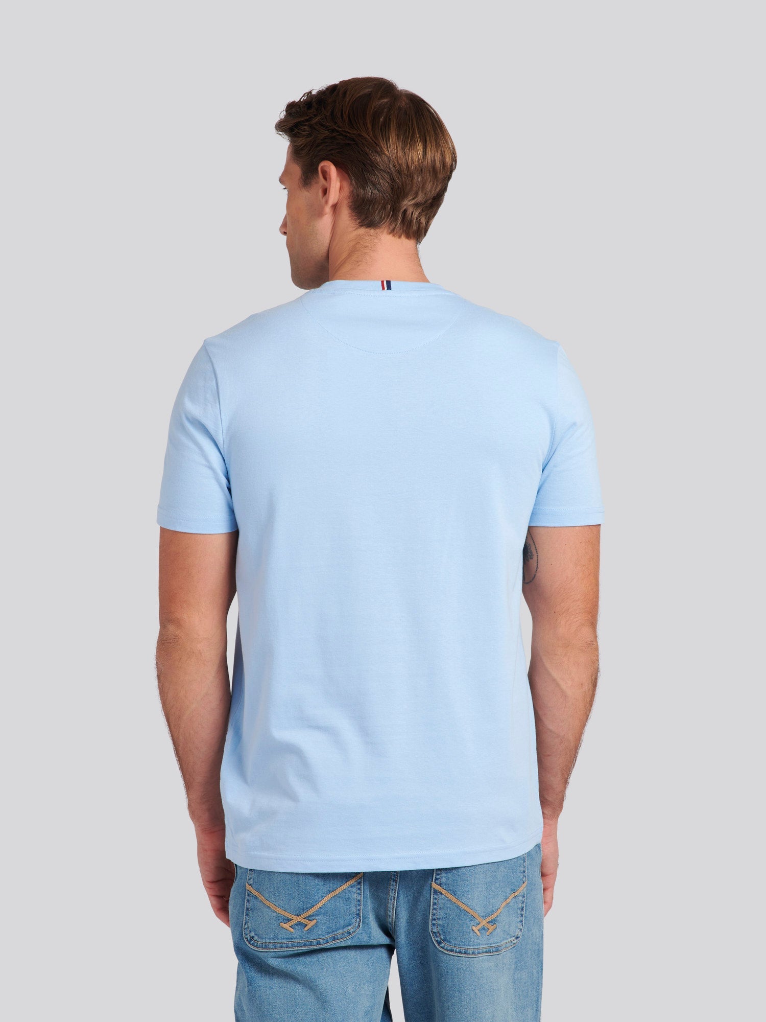 Mens Double Horsemen T-Shirt Chambray Blue
