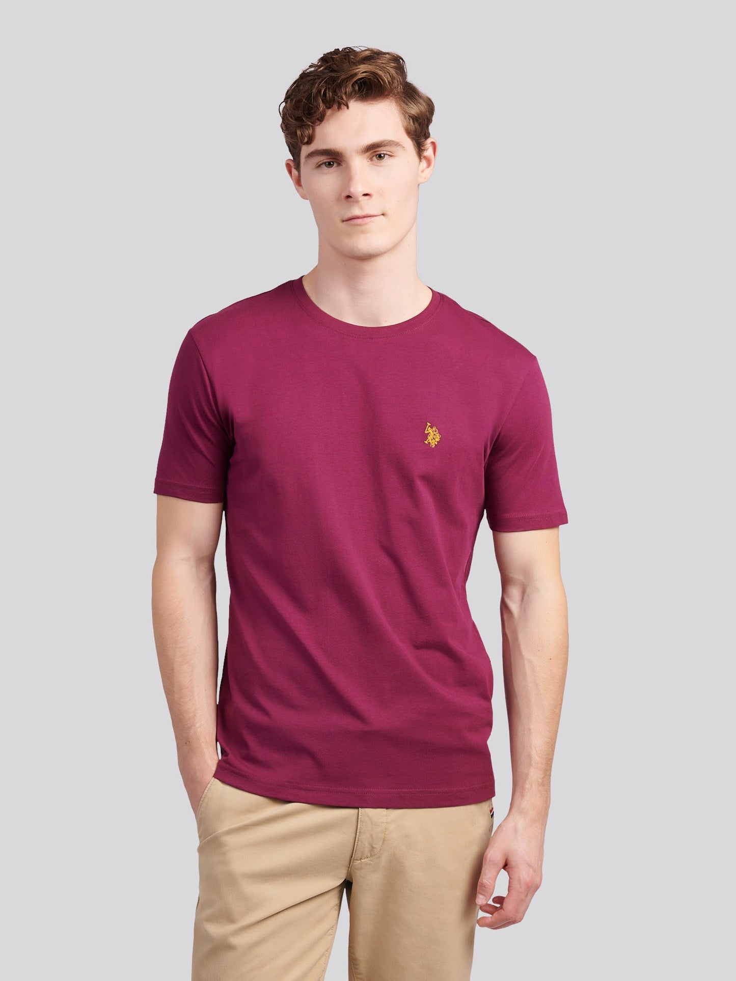 Mens Double Horsemen T-Shirt Grape Wine