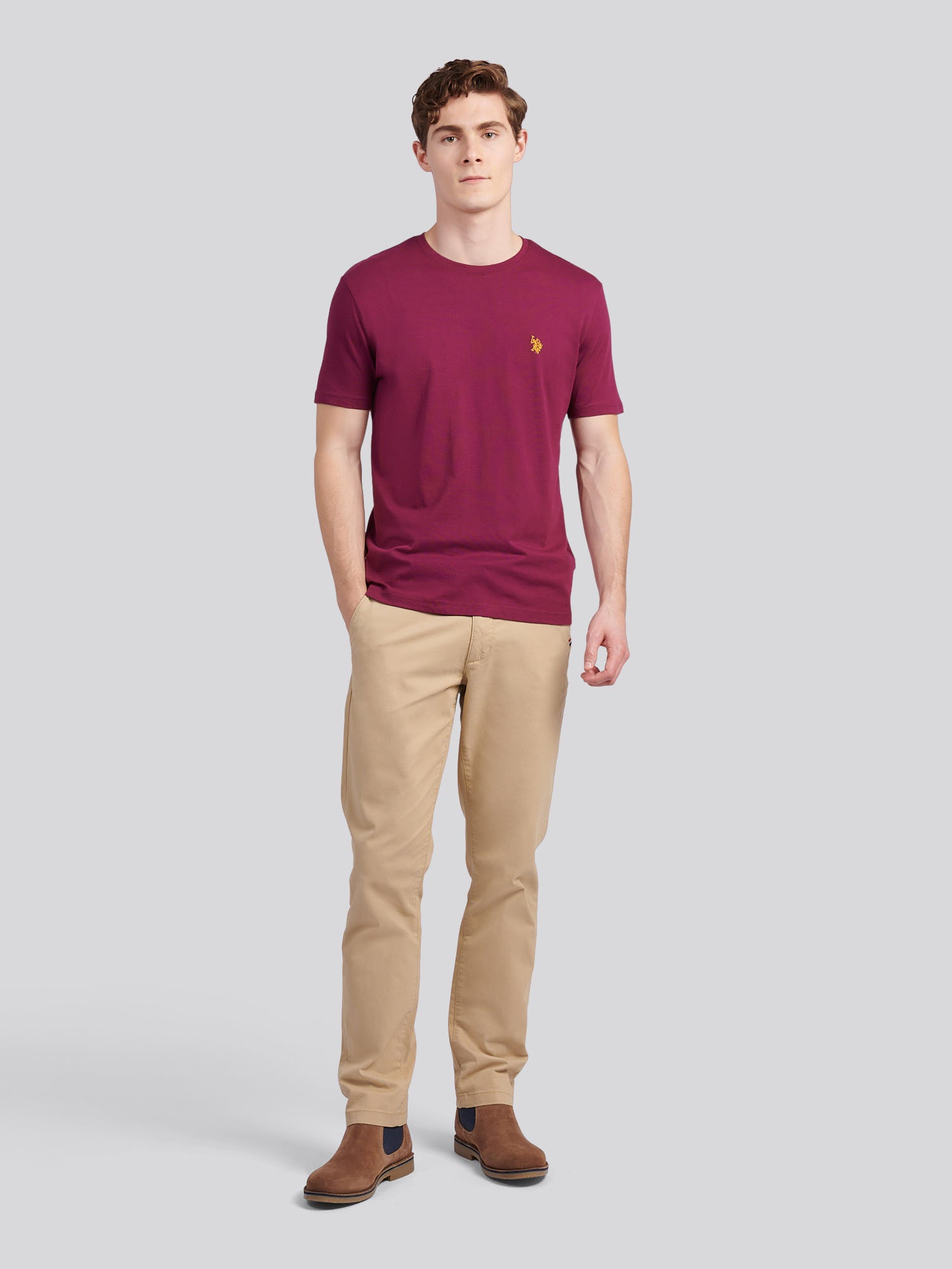Mens Double Horsemen T-Shirt Grape Wine