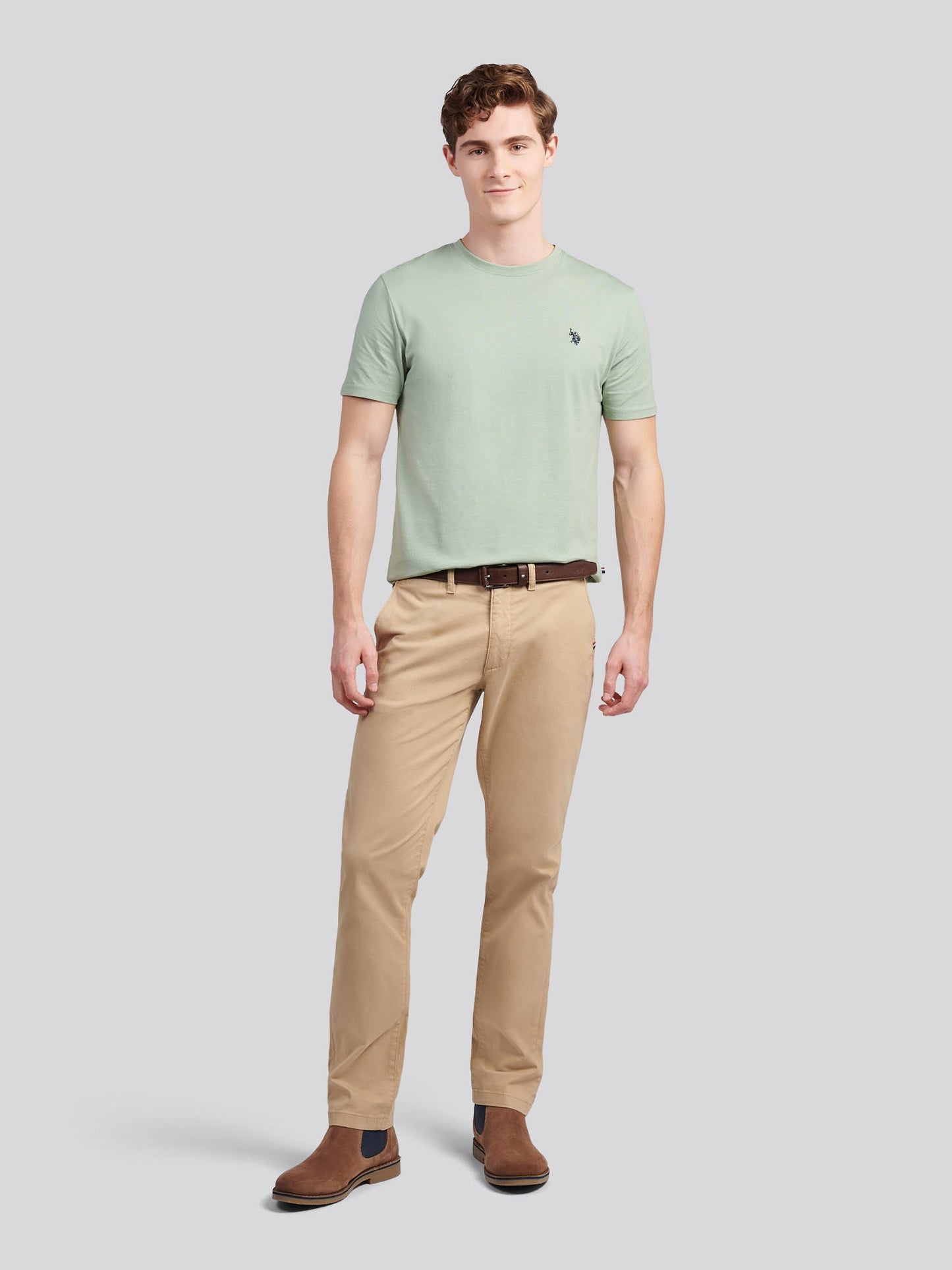 Mens Double Horsemen T-Shirt Iceberg Green