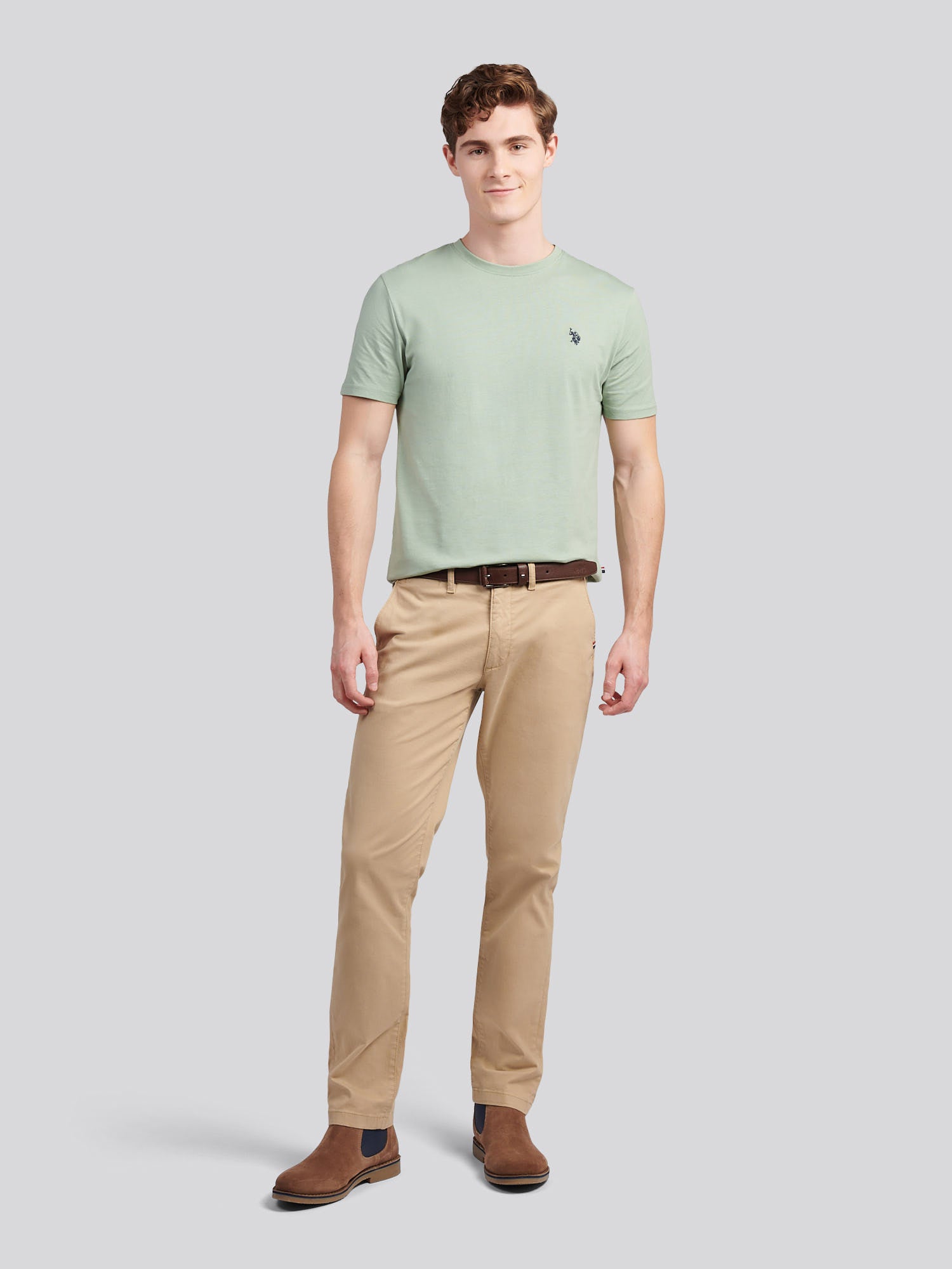 Mens Double Horsemen T-Shirt Iceberg Green