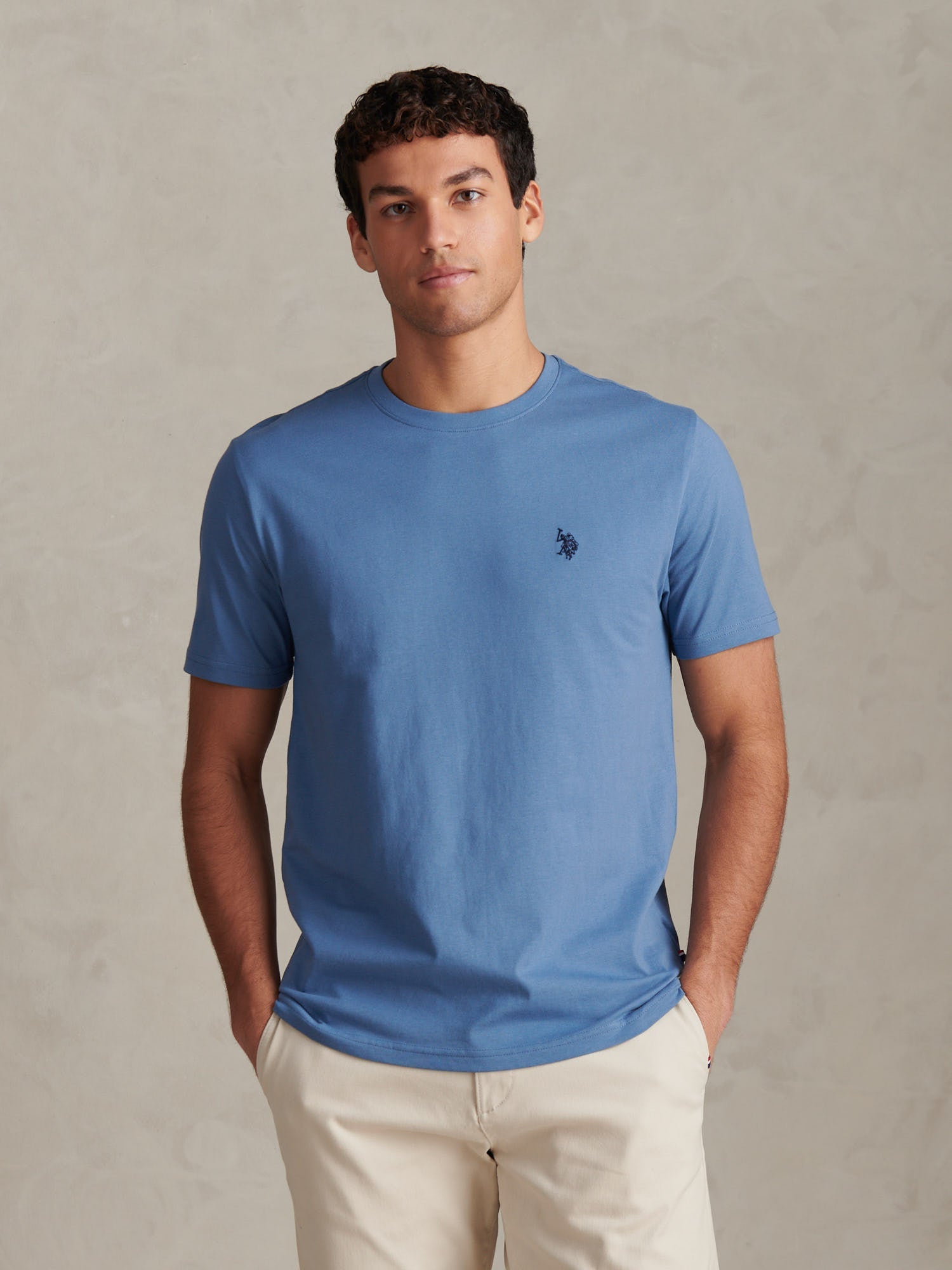 Mens Double Horsemen T-Shirt Blue Horizon