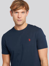 Mens Double Horsemen T-Shirt Dark Sapphire Navy / Haute Red DHM