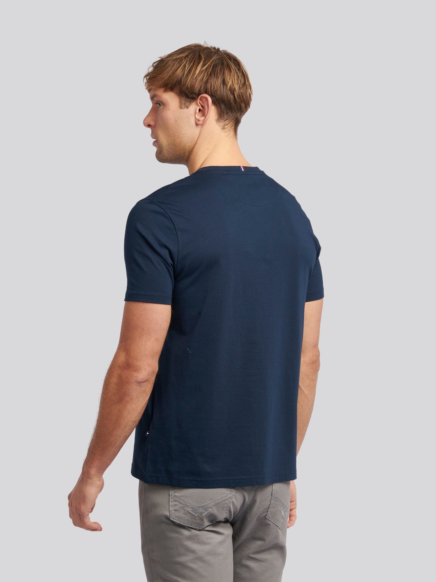 Mens Double Horsemen T-Shirt Dark Sapphire Navy / Haute Red DHM