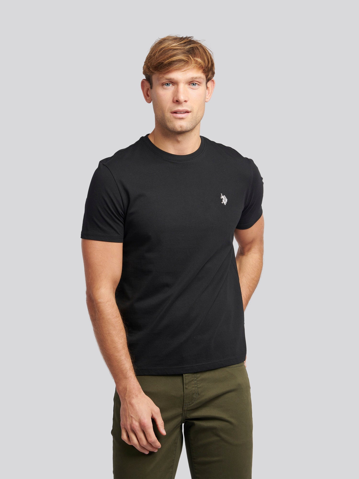 Mens Double Horsemen T-Shirt Black Bright White DHM