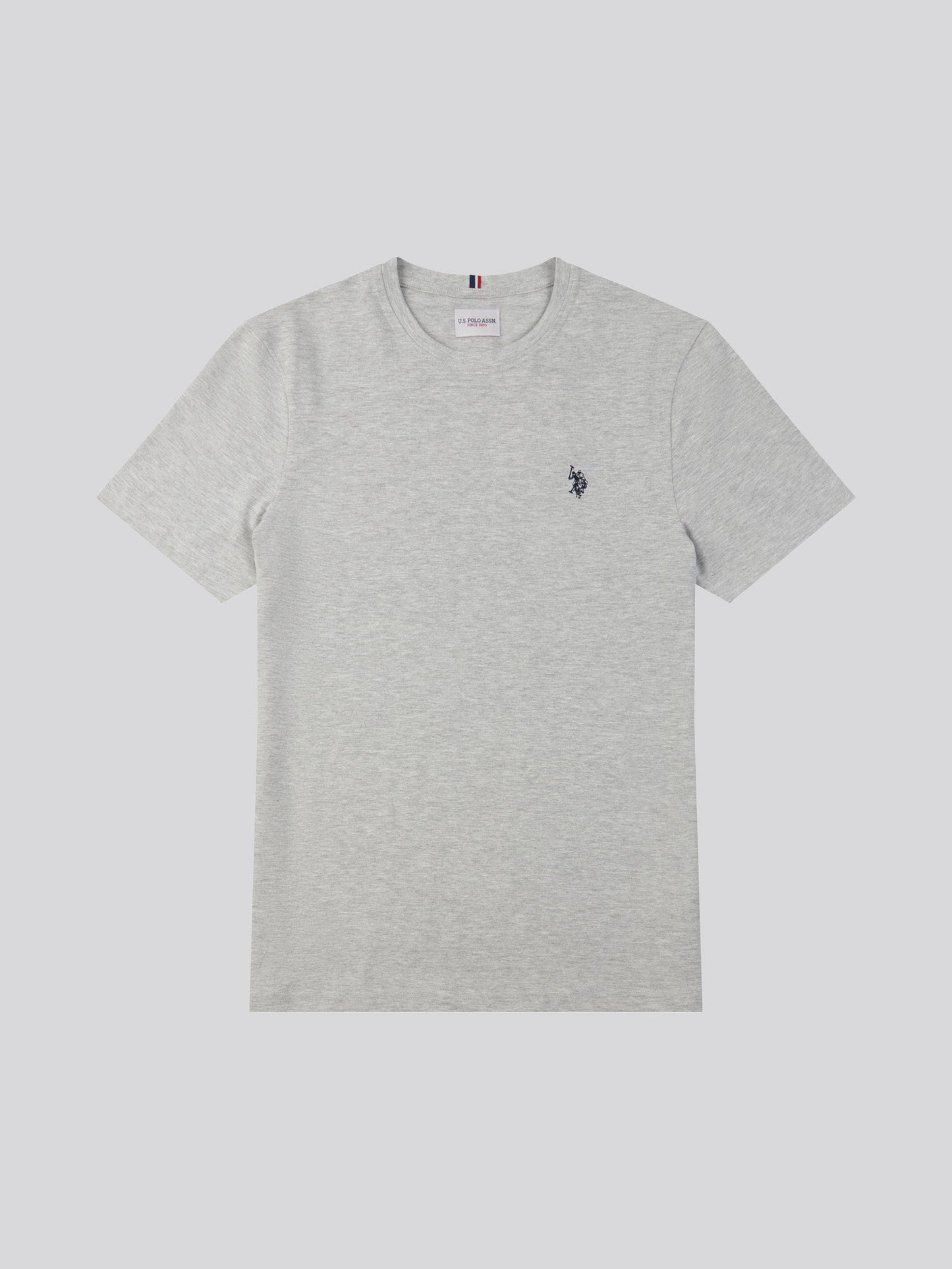 Mens Double Horsemen T-Shirt Mid Grey Marl