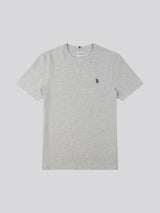 Mens Double Horsemen T-Shirt Mid Grey Marl