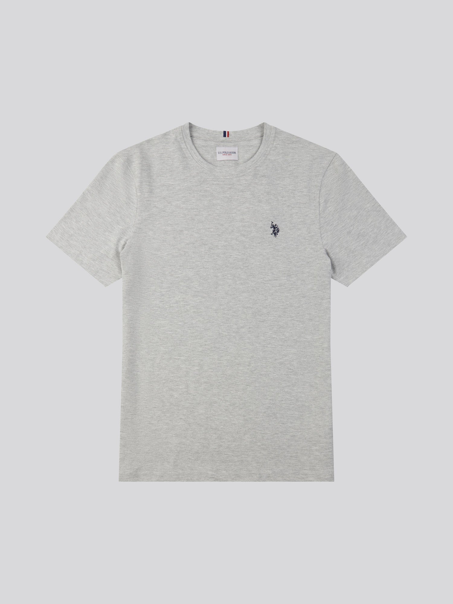 Mens Double Horsemen T-Shirt Mid Grey Marl
