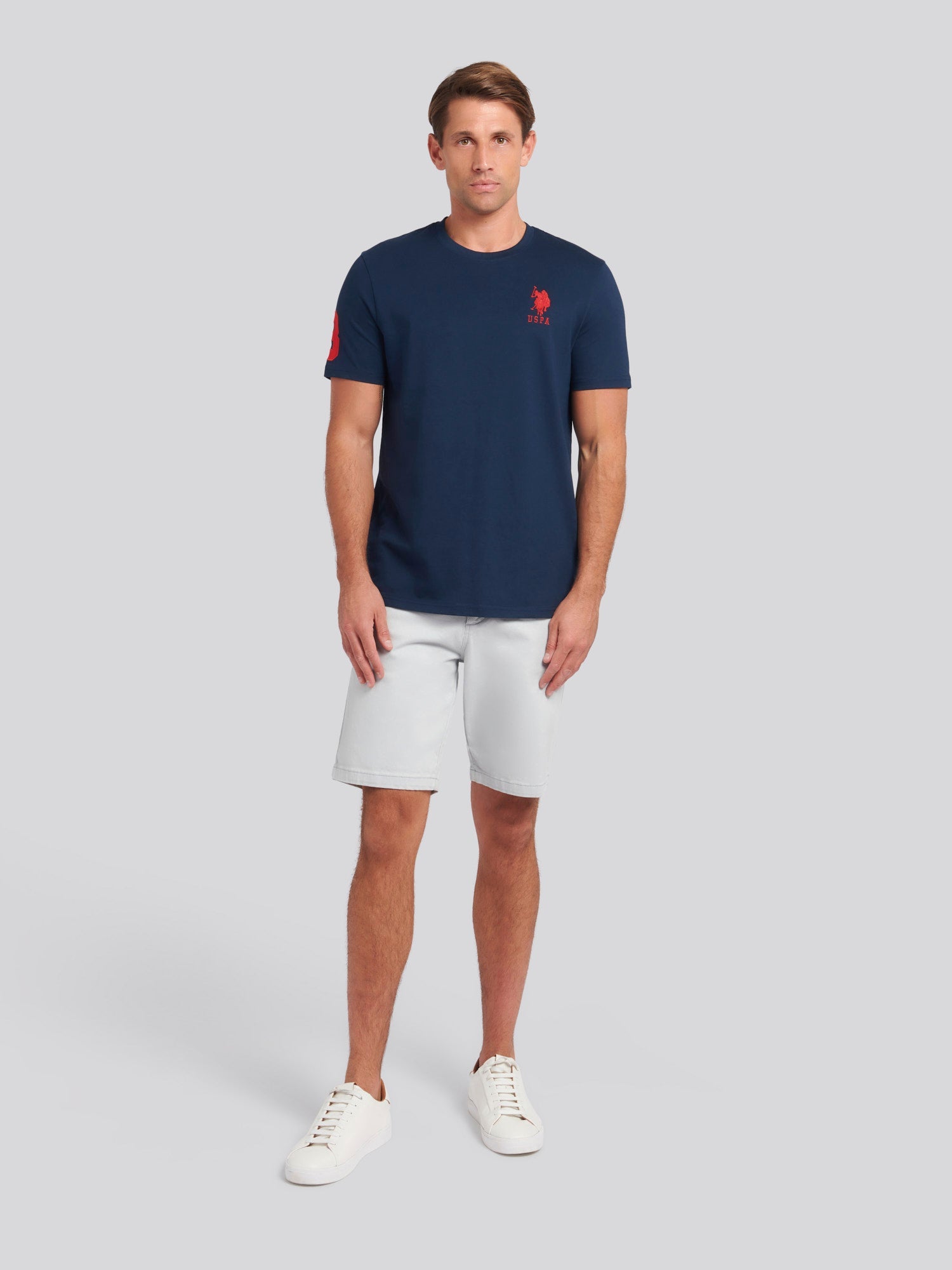 Mens Player 3 T-Shirt Dark Sapphire Navy / Haute Red DHM