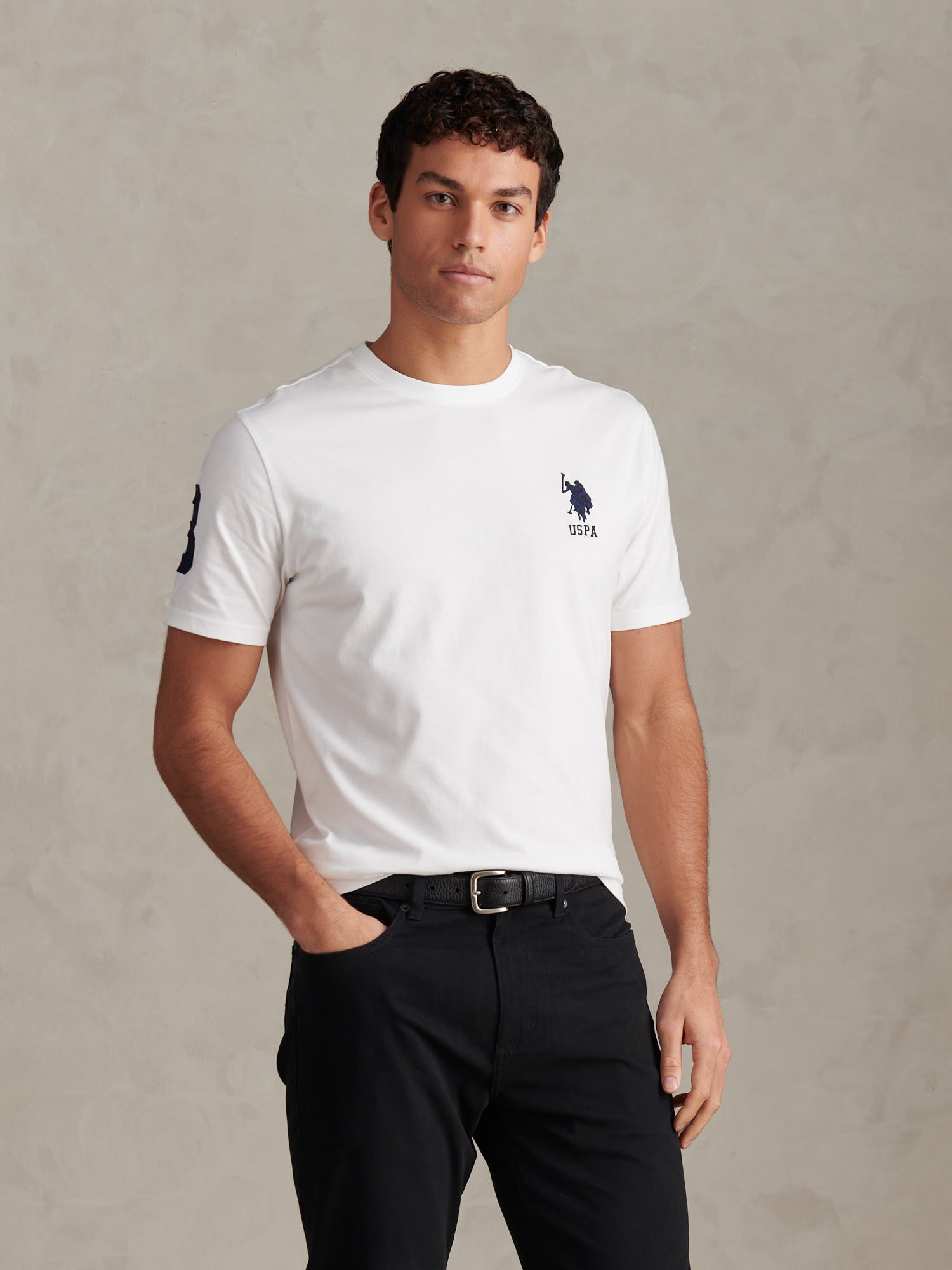 Mens Player 3 T-Shirt White / Dark Sapphire Navy DHM