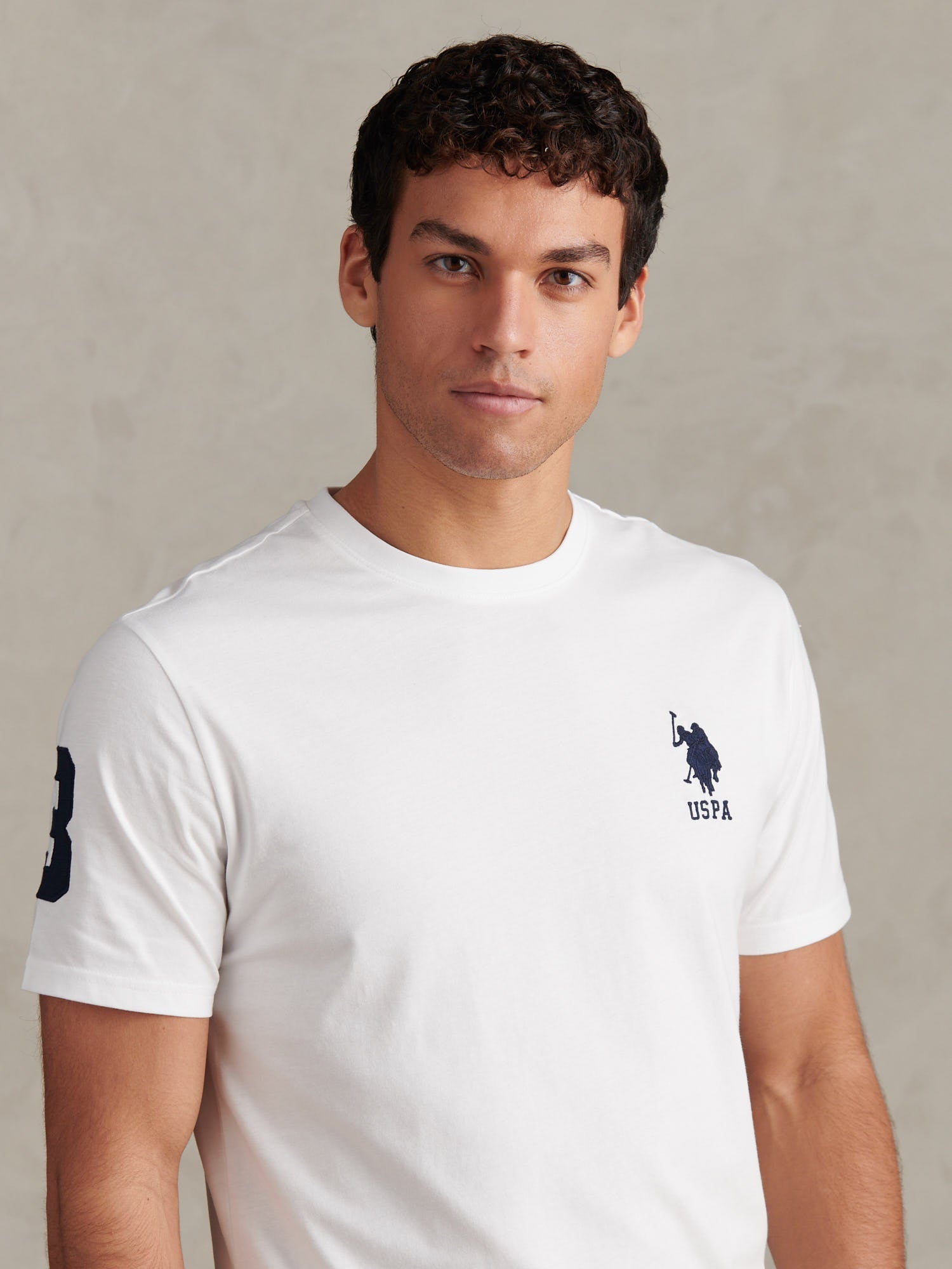 Mens Player 3 T-Shirt White / Dark Sapphire Navy DHM