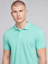 Mens Double Horsemen Polo Shirt Pool Blue