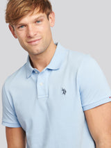 Mens Double Horsemen Polo Shirt Chambray Blue