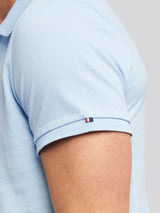 Mens Double Horsemen Polo Shirt Chambray Blue