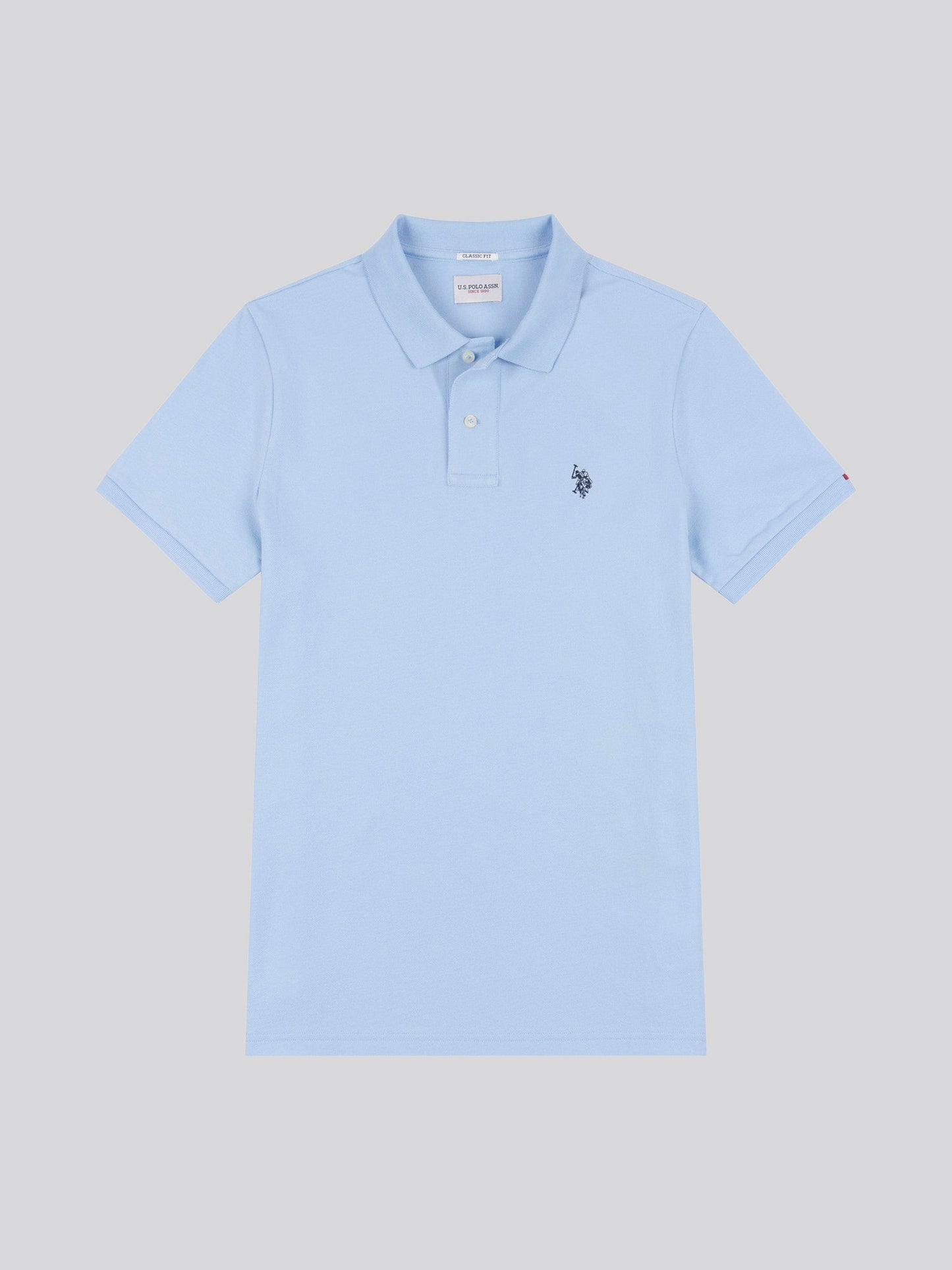 Mens Double Horsemen Polo Shirt Chambray Blue