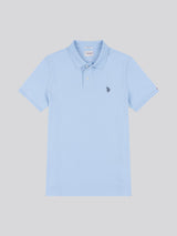 Mens Double Horsemen Polo Shirt Chambray Blue