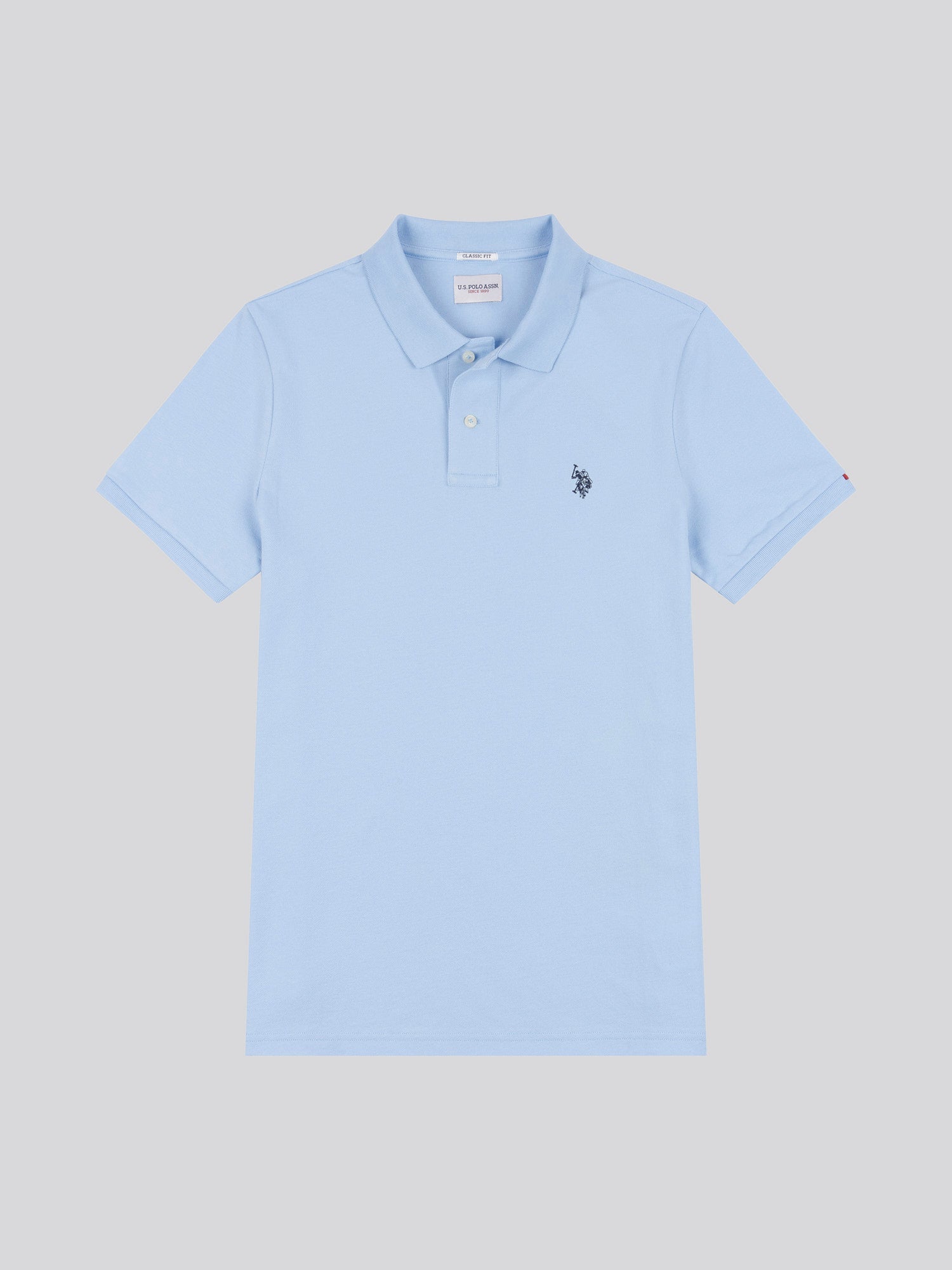 Mens Double Horsemen Polo Shirt Chambray Blue