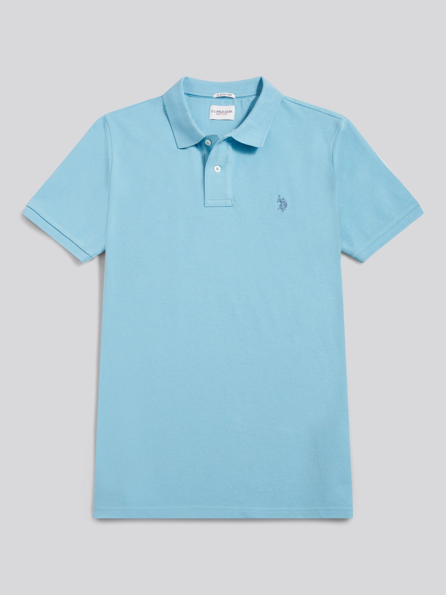 Mens Double Horsemen Polo Shirt Air Blue