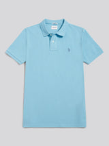 Mens Double Horsemen Polo Shirt Air Blue