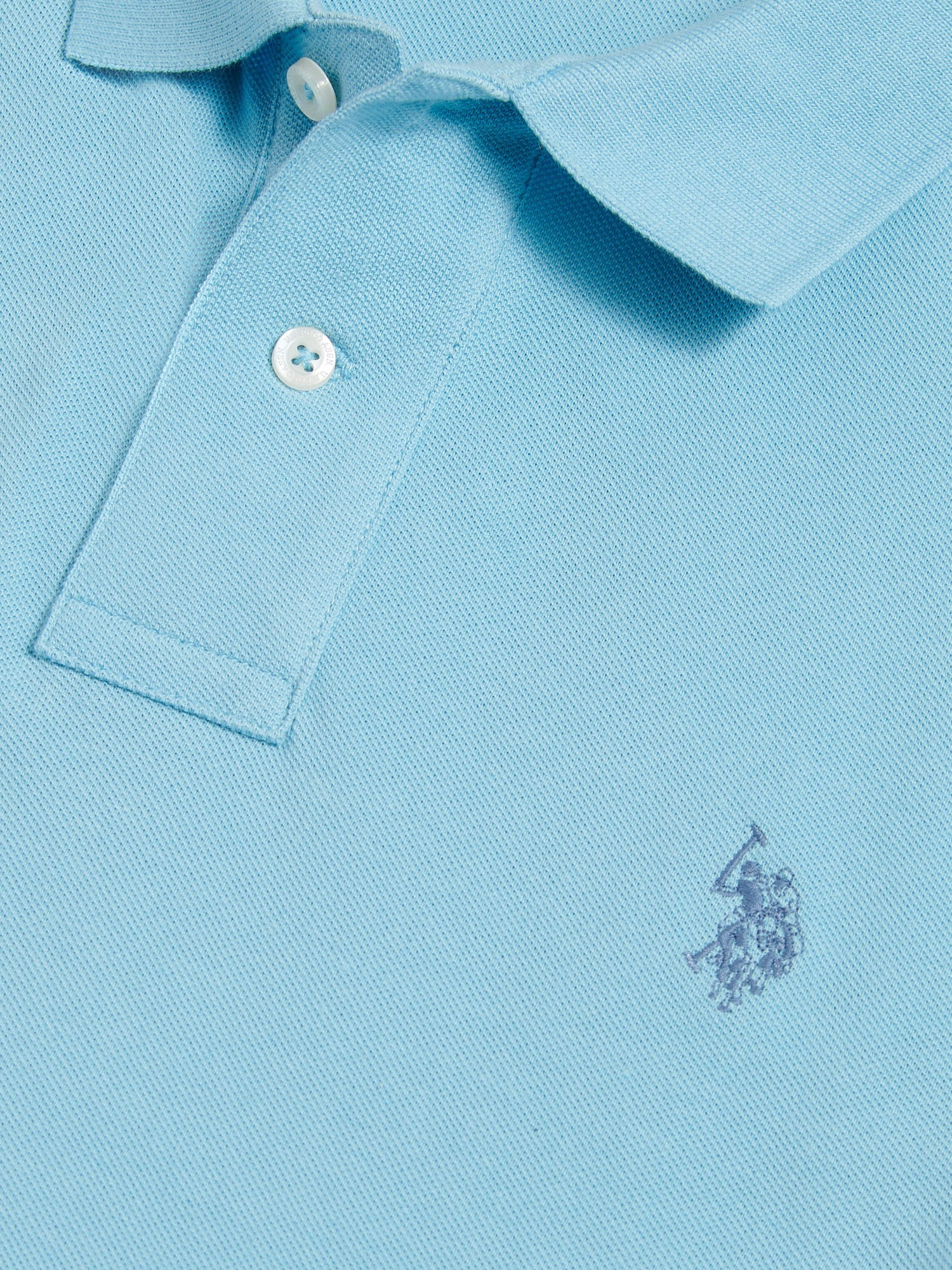 Mens Double Horsemen Polo Shirt Air Blue