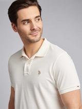 Mens Double Horsemen Polo Shirt Whisper White