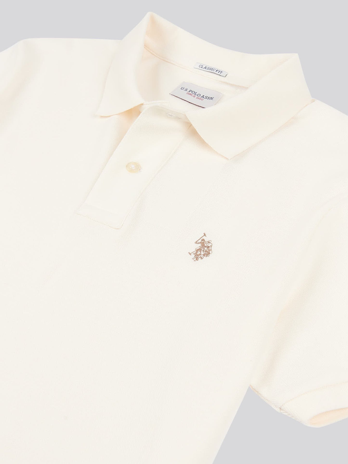 Mens Double Horsemen Polo Shirt Whisper White
