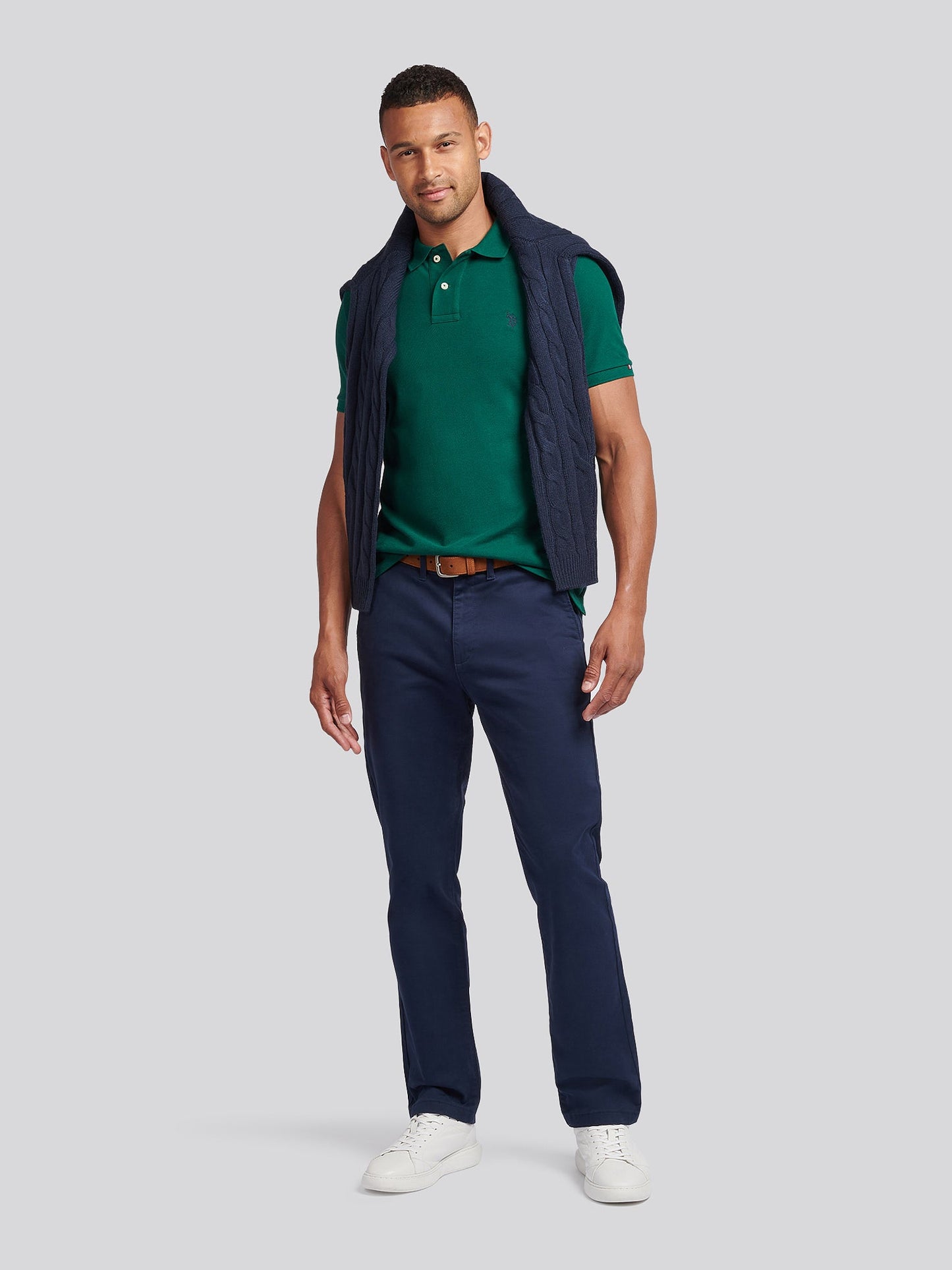 Mens Double Horsemen Polo Shirt Rain Forest