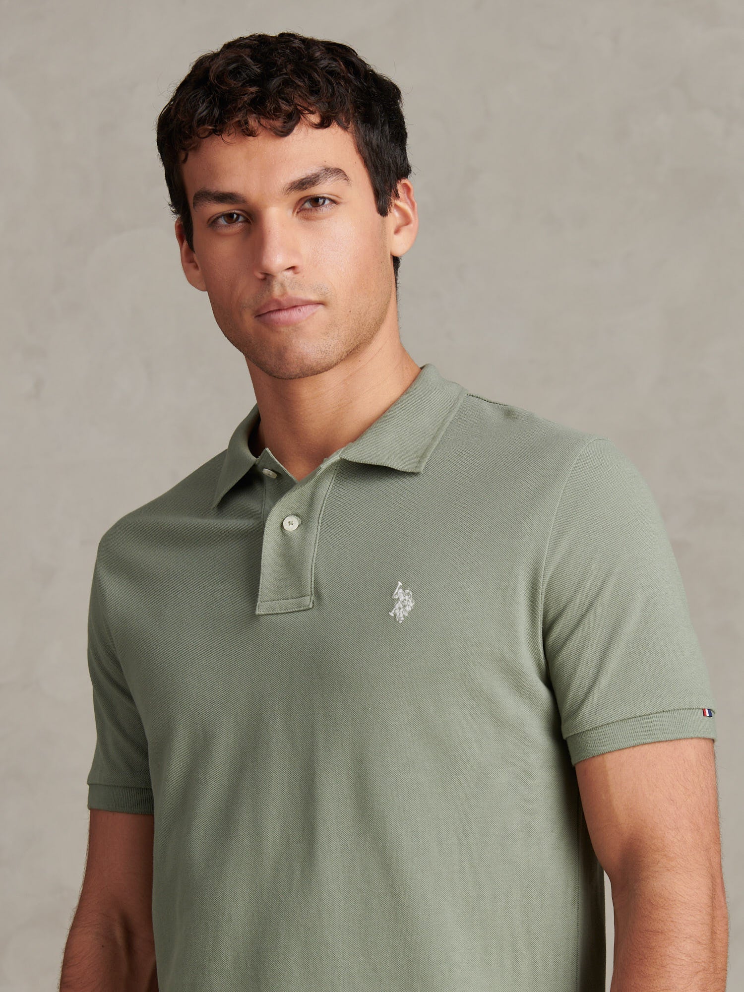 Mens Double Horsemen Polo Shirt Sea Spray