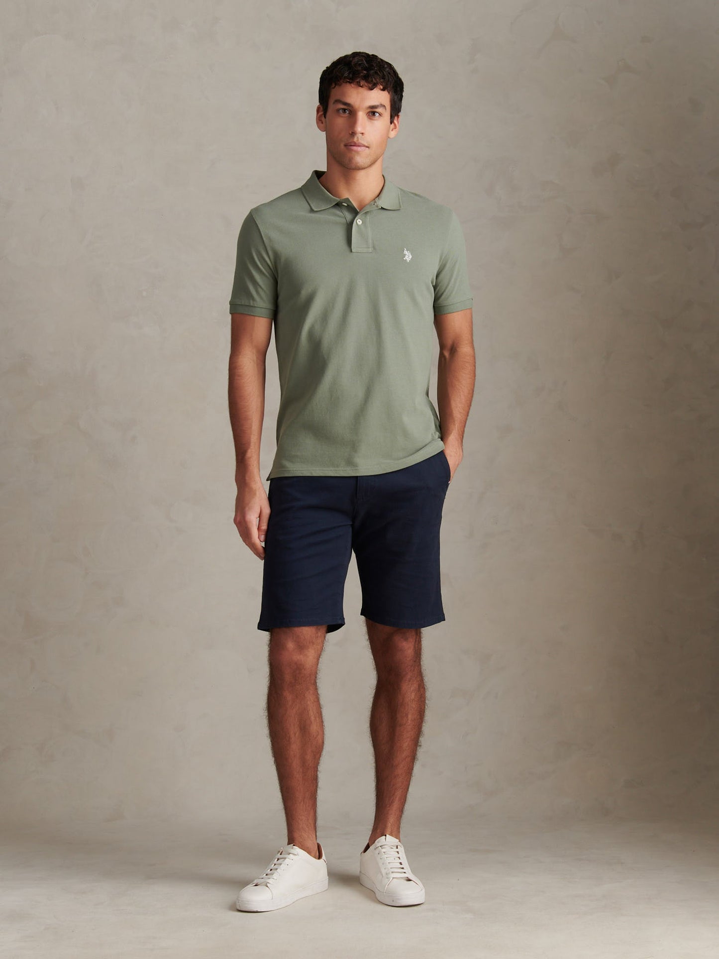 Mens Double Horsemen Polo Shirt Sea Spray