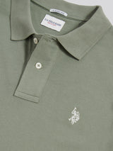 Mens Double Horsemen Polo Shirt Sea Spray