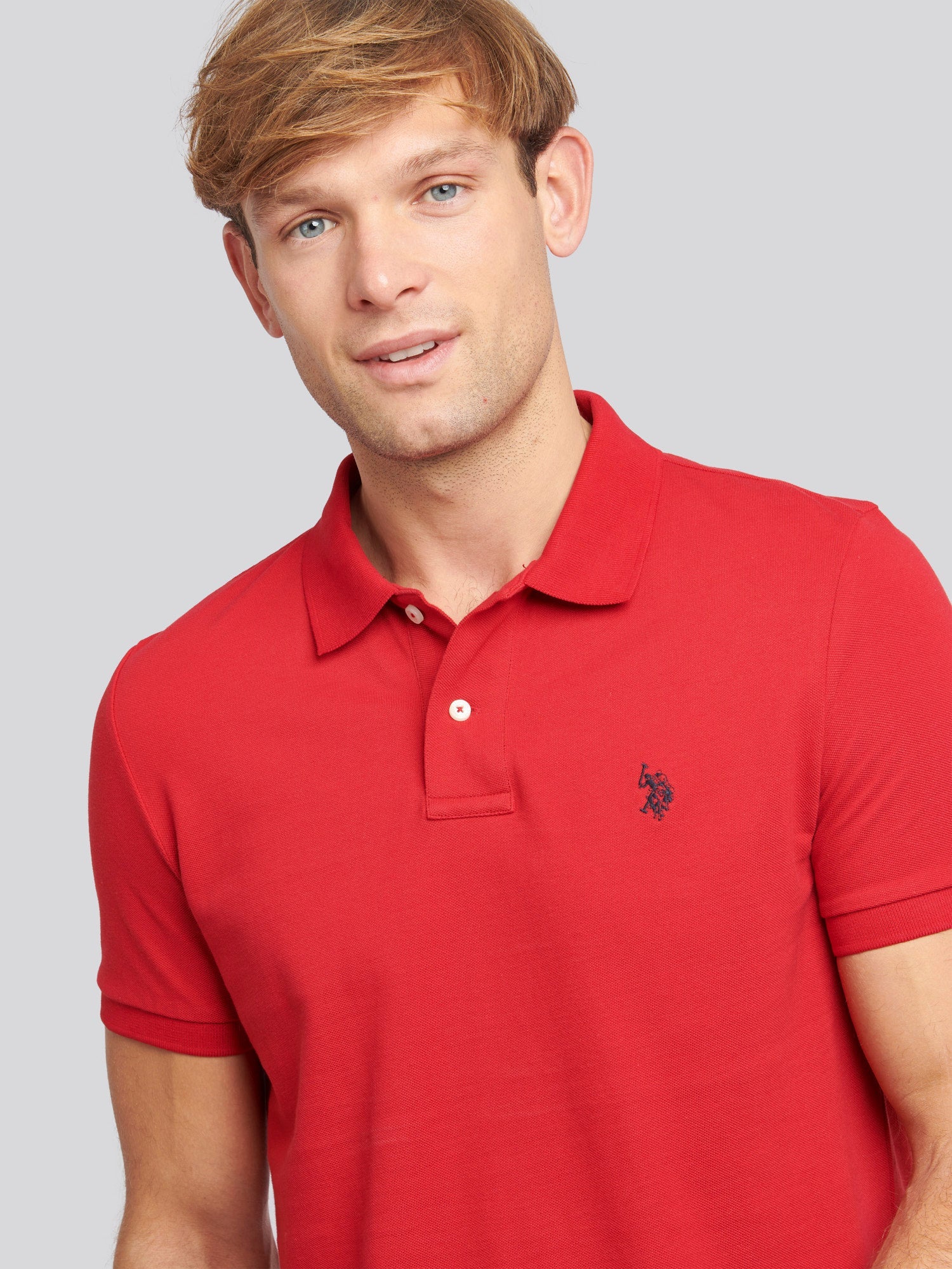 Mens Double Horsemen Polo Shirt Haute Red