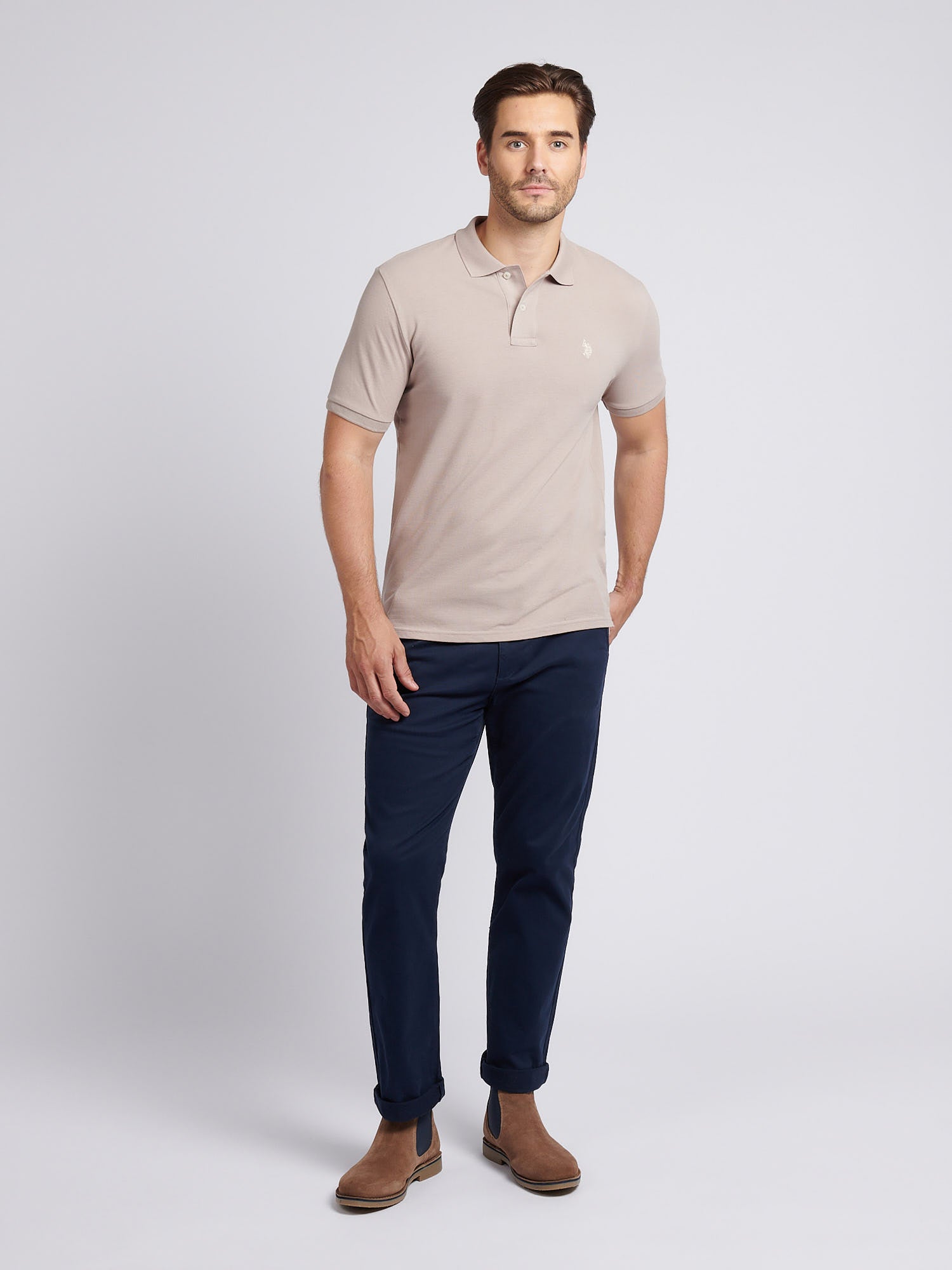 Mens Double Horsemen Polo Shirt Atmosphere