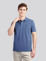 Mens Double Horsemen Polo Shirt Vintage Indigo