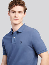 Mens Double Horsemen Polo Shirt Vintage Indigo