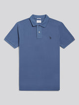 Mens Double Horsemen Polo Shirt Vintage Indigo