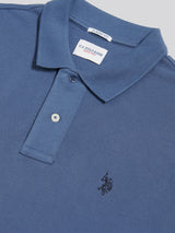 Mens Double Horsemen Polo Shirt Vintage Indigo