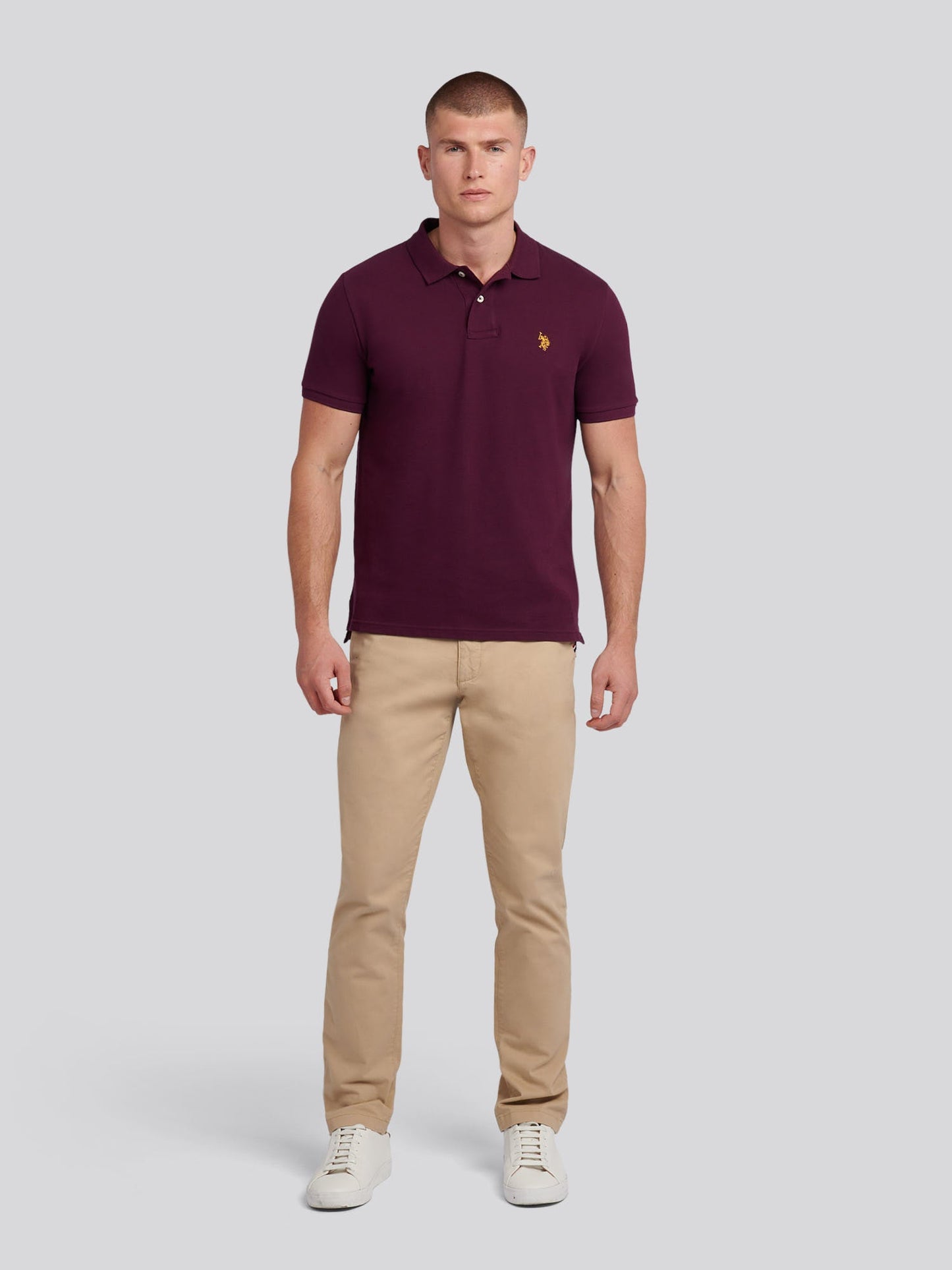 Mens Double Horsemen Polo Shirt Grape Wine