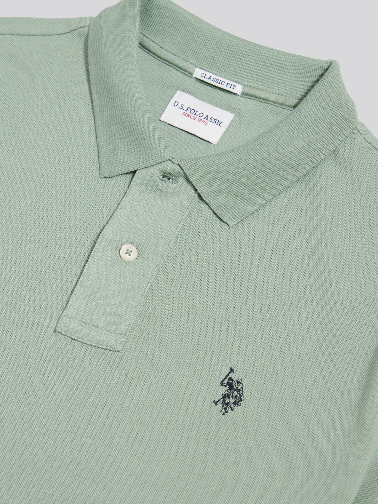 Mens Double Horsemen Polo Shirt Iceberg Green