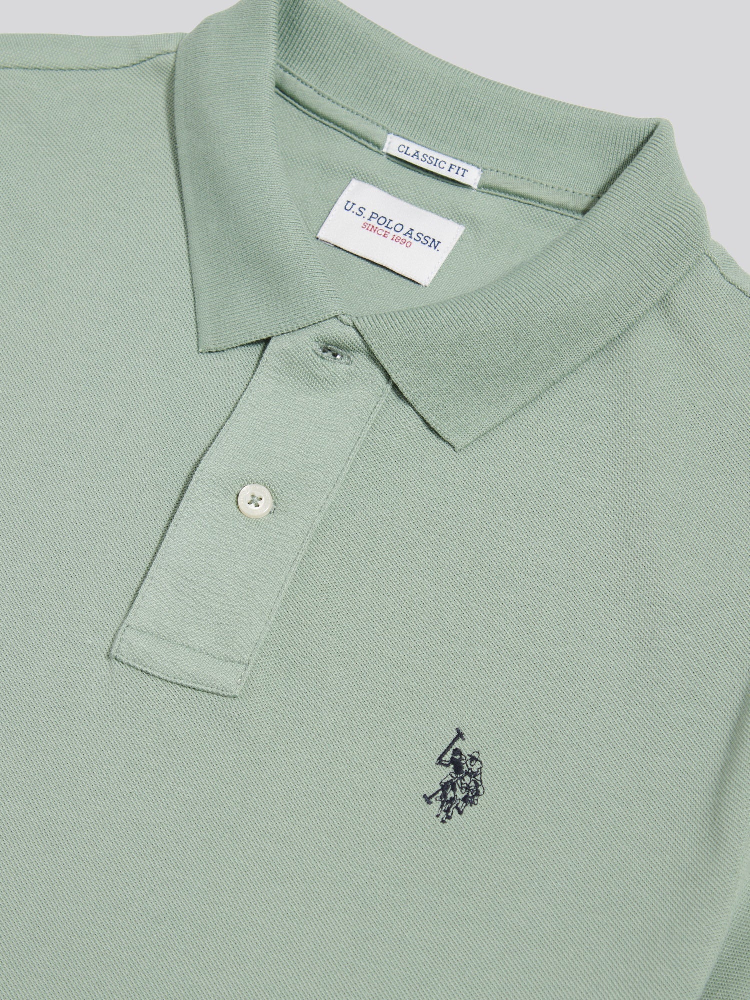 Mens Double Horsemen Polo Shirt Iceberg Green