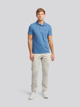 Mens Double Horsemen Polo Shirt Blue Horizon