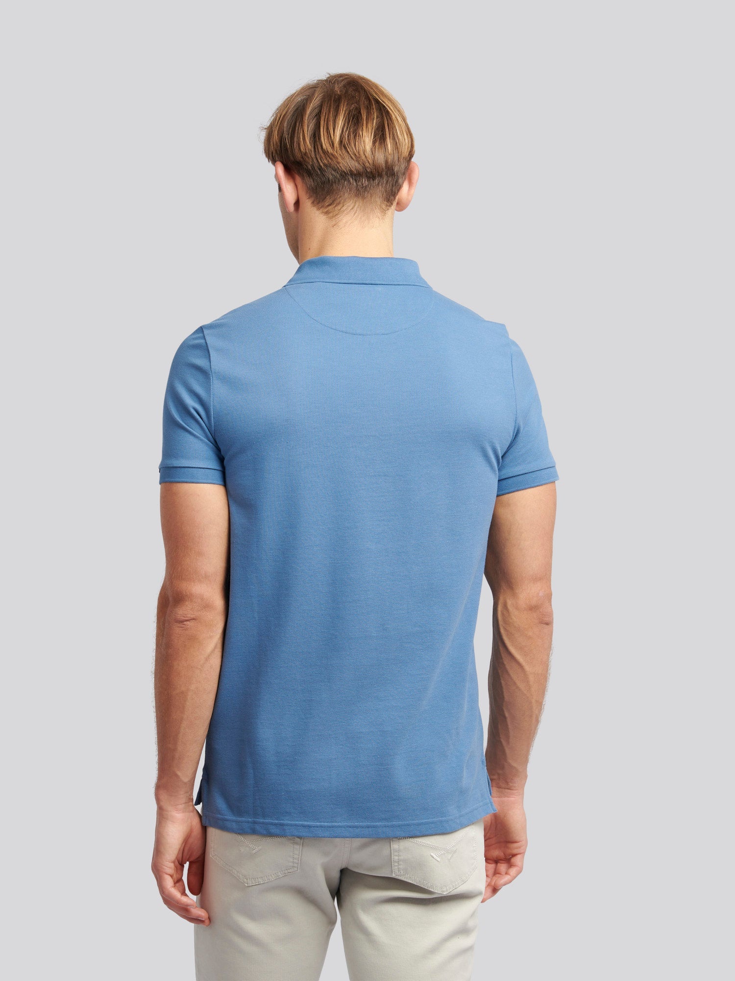 Mens Double Horsemen Polo Shirt Blue Horizon
