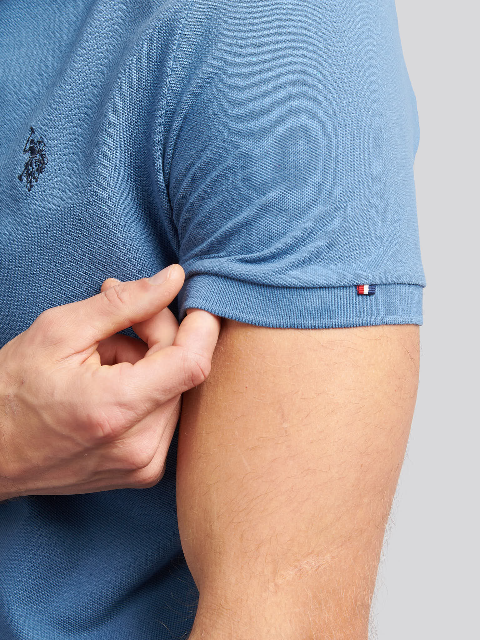 Mens Double Horsemen Polo Shirt Blue Horizon