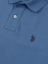 Mens Double Horsemen Polo Shirt Blue Horizon