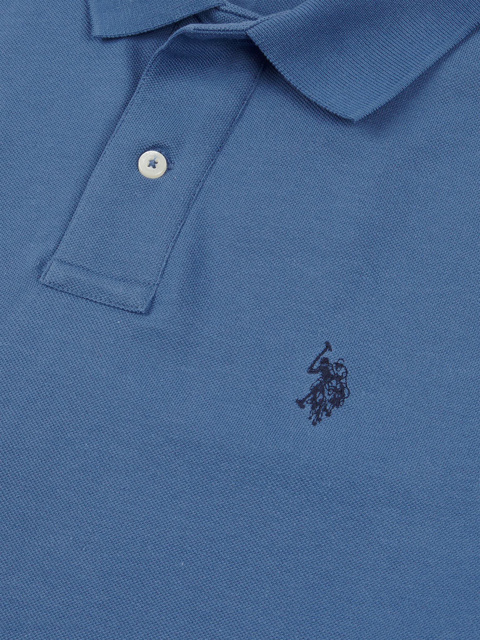 Mens Double Horsemen Polo Shirt Blue Horizon