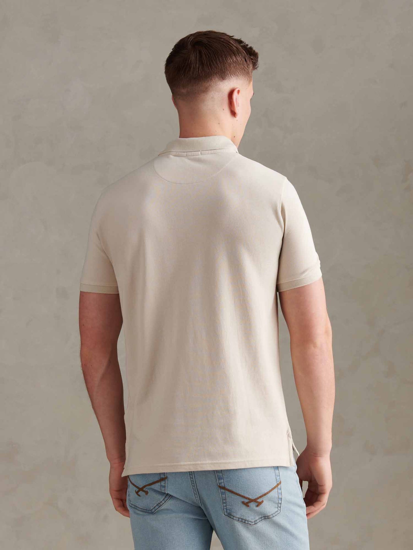 Mens Double Horsemen Polo Shirt Beige
