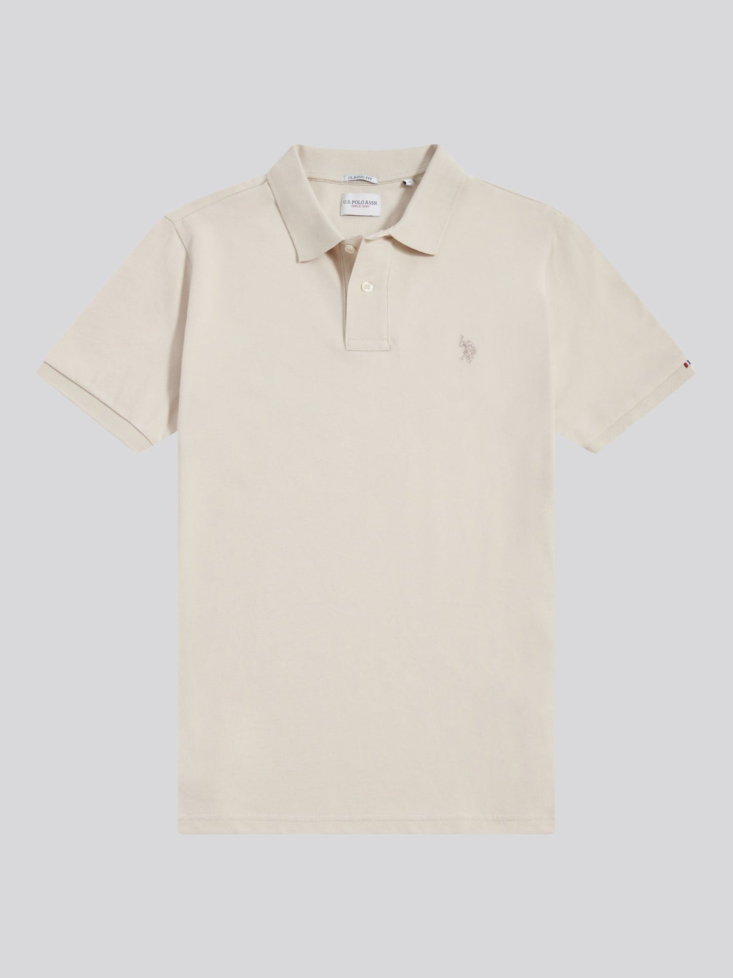 Mens Double Horsemen Polo Shirt Beige