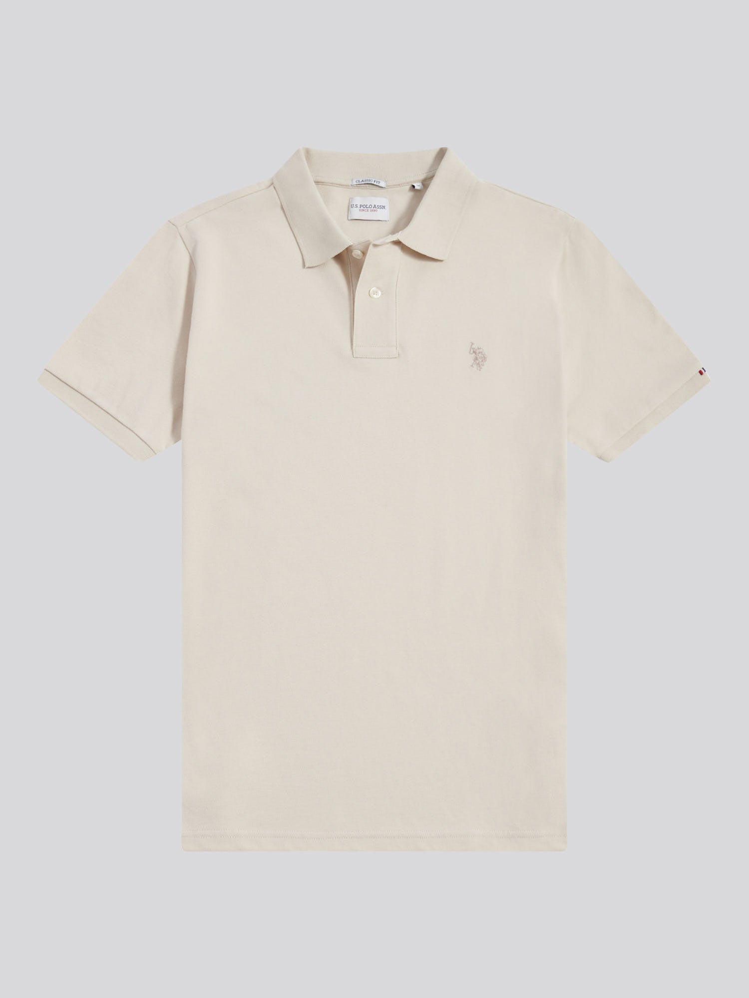 Mens Double Horsemen Polo Shirt Beige